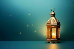 Eid mubarak and ramadan kareem greetings with islamic lantern and mosque. Eid al fitr background. Eid al fitr background of window concept by AI Generated photo