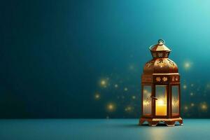 Eid mubarak and ramadan kareem greetings with islamic lantern and mosque. Eid al fitr background. Eid al fitr background of window concept by AI Generated photo