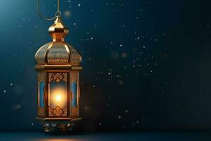 Eid mubarak and ramadan kareem greetings with islamic lantern and mosque. Eid al fitr background. Eid al fitr background of window concept by AI Generated photo
