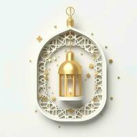 Eid mubarak and ramadan kareem greetings with islamic lantern and mosque. Eid al fitr background. Eid al fitr background of window concept by AI Generated photo