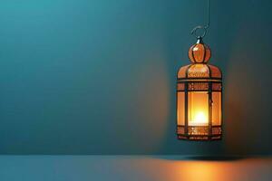 Eid mubarak and ramadan kareem greetings with islamic lantern and mosque. Eid al fitr background. Eid al fitr background of window concept by AI Generated photo