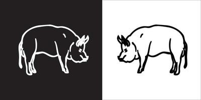 Illustration vector graphics of pig icon