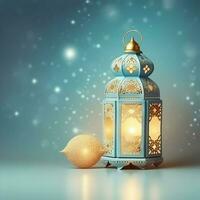 Eid mubarak and ramadan kareem greetings with islamic lantern and mosque. Eid al fitr background. Eid al fitr background of window concept by AI Generated photo