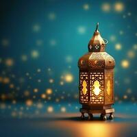 Eid mubarak and ramadan kareem greetings with islamic lantern and mosque. Eid al fitr background. Eid al fitr background of window concept by AI Generated photo