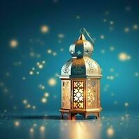 Eid mubarak and ramadan kareem greetings with islamic lantern and mosque. Eid al fitr background. Eid al fitr background of window concept by AI Generated photo