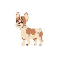 French bulldog vector illustration in cartoon style