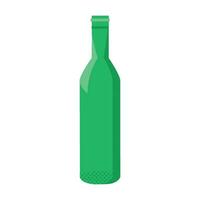 Flat Glass Waste Empty Green Wine Bottle Icon vector