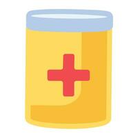 Flat Hazardous Waste First Aid Kit Icon vector