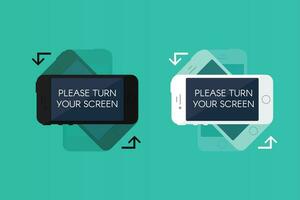 Phone Screen Turning Simple Visual Instruction vector