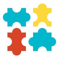 Puzzle Elements Business Process Flat Icon vector