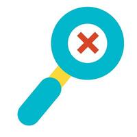 Magnifying Glass Information Rejects Flat Icon vector