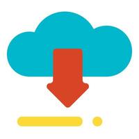 Cloud Downloading Business Process Flat Icon vector