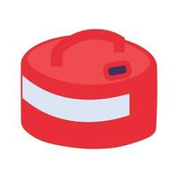 Flat Hazardous Waste Red Travel Gas Cylinder Icon vector