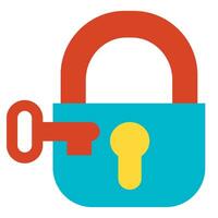 Closed Padlock Key Business Process Flat Icon vector