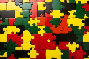 AI generated The puzzle features four colors that are representative of Black History Month. Background photo