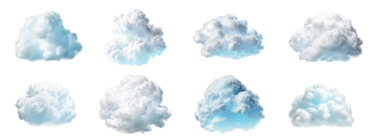 AI generated Set of cloud isolated on transparent background. png