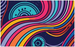 abstract background with colorful geometric shapes. vector illustration, flat design, abstract colorful background with swirls and lines in retro style, vector illustration