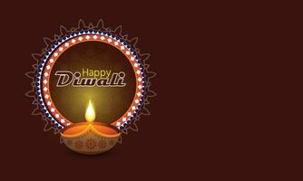 Happy Diwali with Diwali Lamp, Diwali celebration post, vector illustration design.