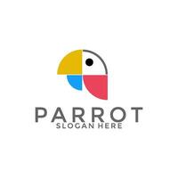 Creative Parrot logo vector, Colorful Bird logo design template vector