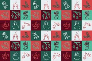 Seamless Christmas pattern in doodle style. Geometric Christmas pattern. Can be used for wallpaper, pattern fills, wrapper, textile, wrapping paper. vector