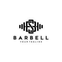 barbell sport logo. vintage and badge concept vector