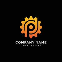 Initial DP gear logo template vector