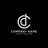 CD Initial Logo design Monogram Isolated on black background vector