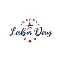 Happy Labor Day Text, Vector Illustration