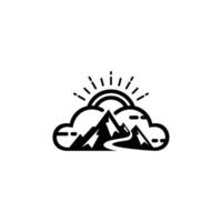 Cloud and Mountain logo vector illustration