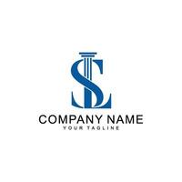 SL or LS  initial logo design templates for law firm business vector