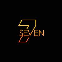 Number Seven Logo Design Template vector