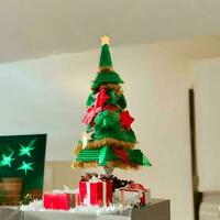 Christmas tree equipped with accessories photo