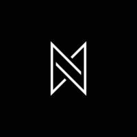 N letter initial logo design vector template