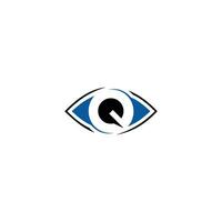 letra q con ojo icono logo diseño modelo elementos vector