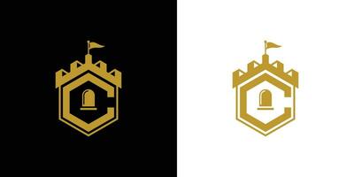 Vector illustration of castle logo design emblem, palace logo, fortress logo, Vector Illustration