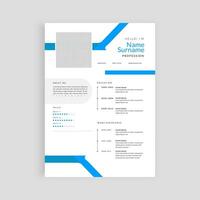 vector mínimo azul CV diseño