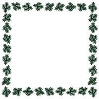 Doodle branches square frame. Vector doodle border. Empty space.
