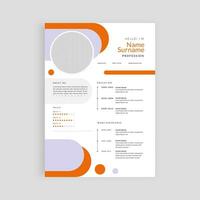 vector minimal orange CV design