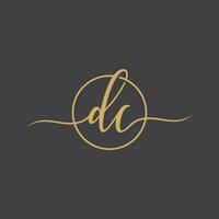 Initials letter DC handwriting logo vector template