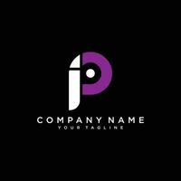 PI or IP logo design simple modern template. vector