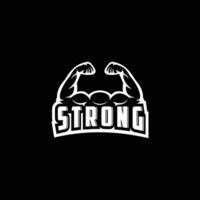 Logo Strong. Sport gym, fitness label. Vector illustration