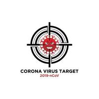 Corona virus target, vector illustration of corona virus in Wuhan, corona virus infection. 2019-nvoc.corona microbial virus.