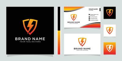 Creative Volt Logo Design Vector with business card design.