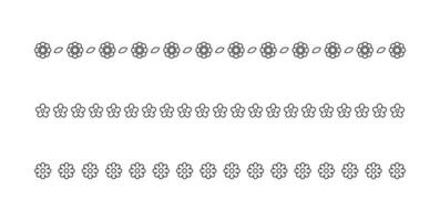linda primavera floral divisor fronteras contorno línea Arte garabatear colocar. primavera y Pascua de Resurrección flor separadores diseño elementos. vector