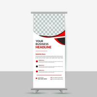 modern blue and red roll up banner design vector