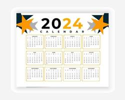 vector colorful 2024 calendar design