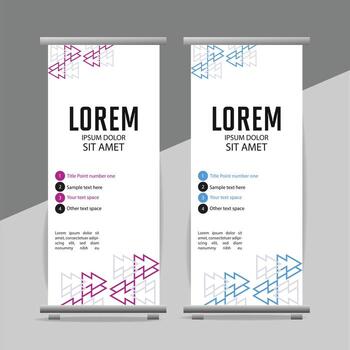 professional business roll up display standee template design vector