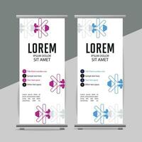 professional business roll up display standee template design vector