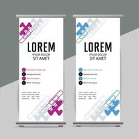 professional business roll up display standee template design vector