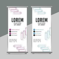 professional business roll up display standee template design vector